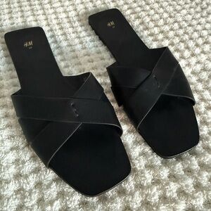 H&M Black Slide Sandals